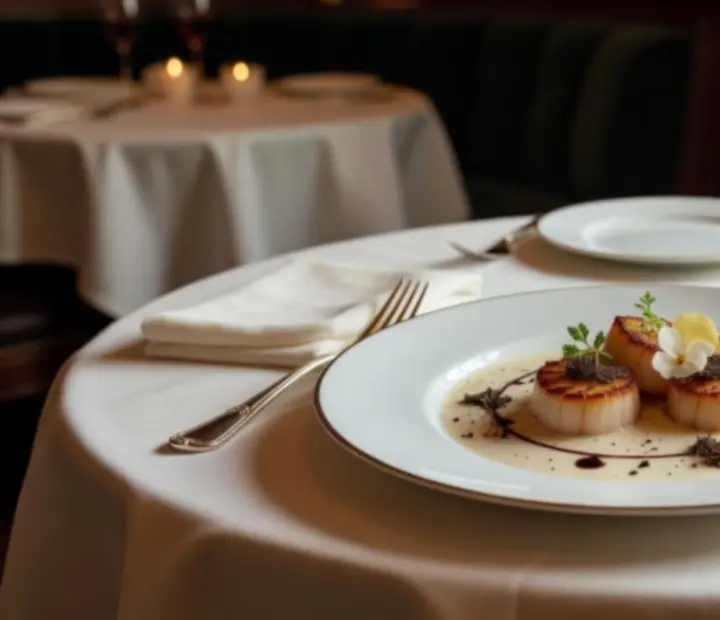 Plat gastronomique français dressé avec élégance