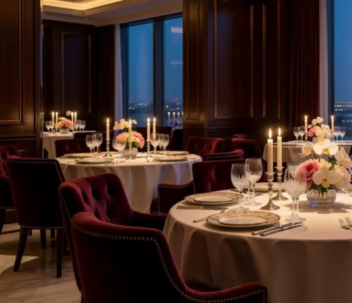 Salon VIP privé élégant dans un restaurant gastronomique
